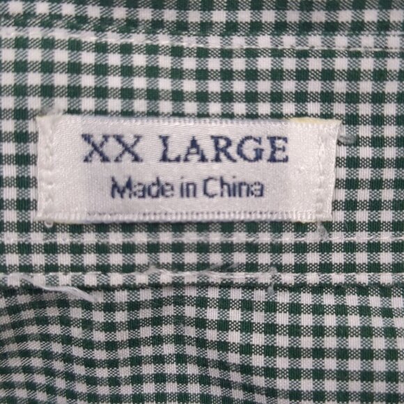 Michigan State Spartans Button Down Shirt Green White Check Men XXL Long Sleeve - Picture 13 of 14